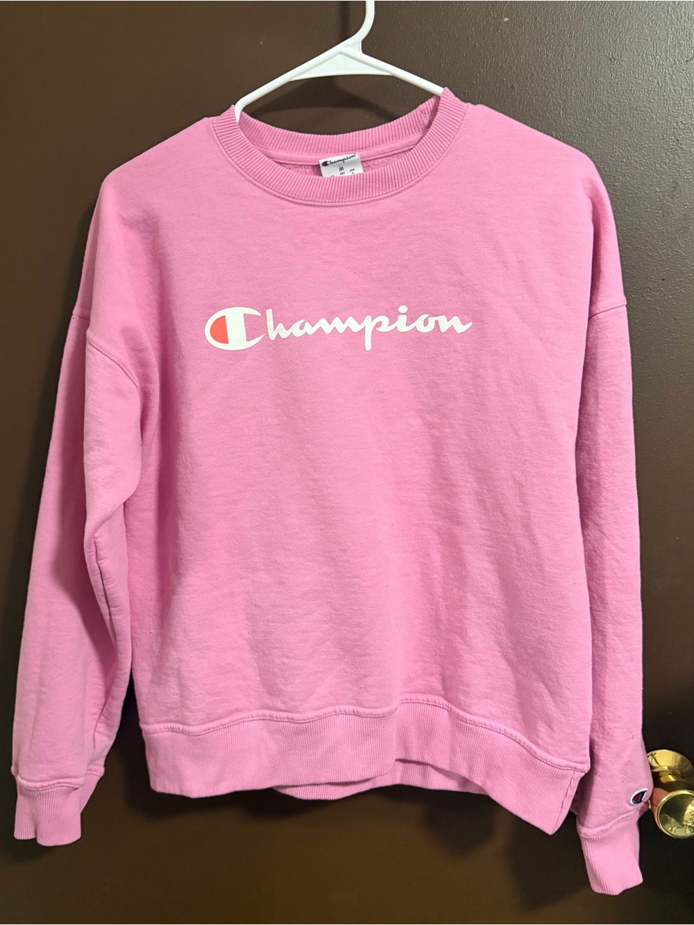Champion Pink Logo Crewneck Sweatshirt